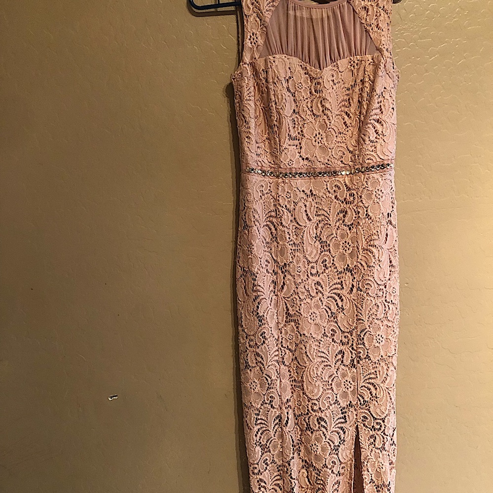 Pink slit dress